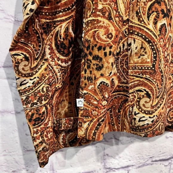 Zenergy by Chico's Paisley Print Zip Front Jacket Size 0 Small Stretch Boho - Picture 9 of 11